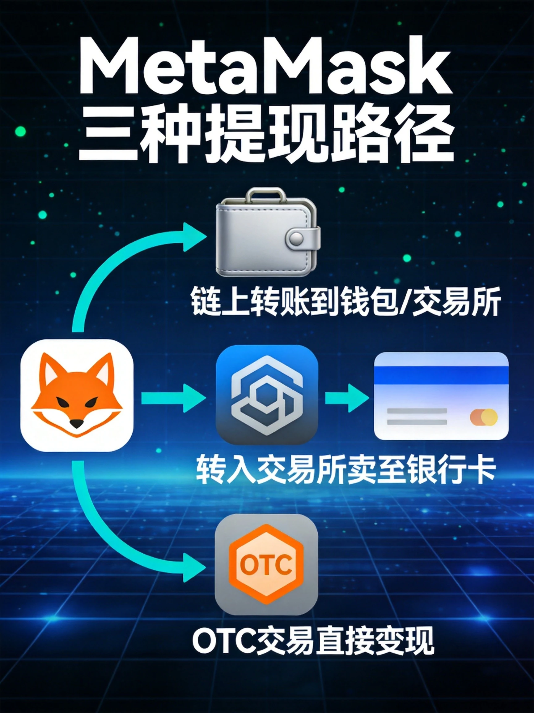 MetaMask三种提现路径流程图 MetaMask三种提现路径流程图